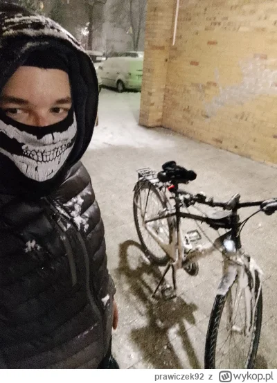 prawiczek92 - Taka tam praca na delivery w zimę na zwykłym rowerze ale śnieżyca #prze...