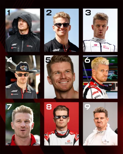 cabrons_signs - >@HaasF1Team
Which Nico are you feeling like today? 
Haas umie w soci...
