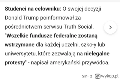 Sin- - Macie swoją prawicą wolność słowa i wyrażanie opinii. Taką, że w więzieniu wyl...