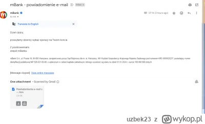 uzbek23 - Hej @mBank @ZespolmBanku,

Mam nadzieje ze to nie jest legitna wiadomosc od...
