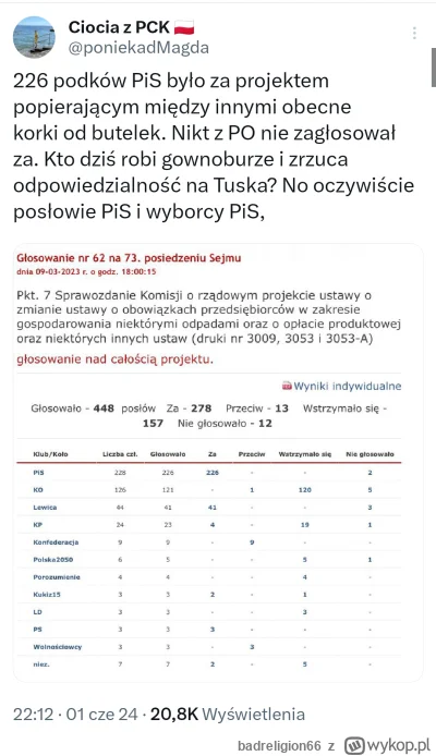 badreligion66 - #polityka  #sejm Nie chce mi się sprawdzać ale obstawiam, że Kaleta g...