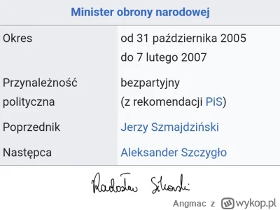 Angmac - @dearius  do PiS nigdy nie należał, odszedł z ich rządu przez konflikt z Mac...