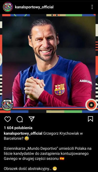 Marcinnx - Jak tam #fcbarcelona to widzicie? 
Krycha za Gaviego? 
( ͡°( ͡° ͜ʖ( ͡° ͜ʖ ...