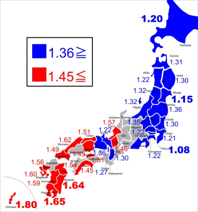 Pas-ze-mna-owce - Dzietność w Japonii. Widać ładnie, która część trzyma się lepiej. Z...