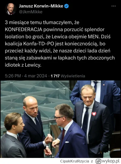 CipakKrulRzycia - #korwin  #polityka #lewica #prawica #4konserwy #sejm  Janusz mnie z...
