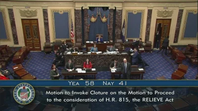 JPRW - Senat przegłosował 58-41 ponowne rozpatrzenie kwestii pakietu pomocy dla Ukrai...