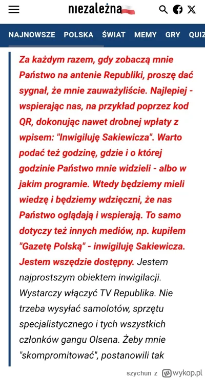 szychun - #polityka #bekazpisu #tvrepublika bezczelność Sakiewicza jest większa niż j...