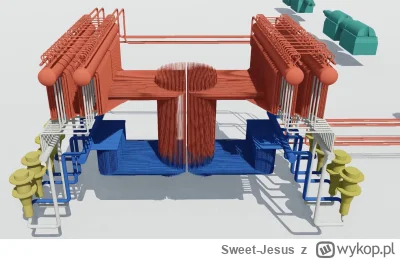 Sweet-Jesus - Uproszczony schemat 3D układu hydraulicznego reaktora RBMK-1000 w Czarn...