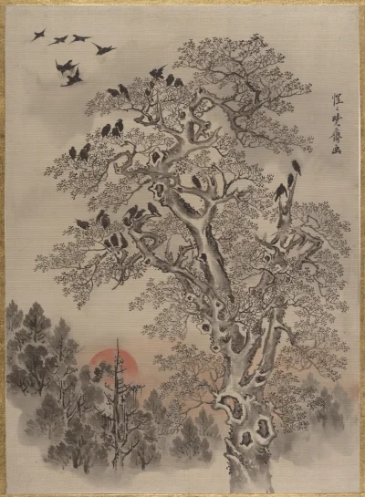 Loskamilos1 - Stado kruków o świcie, Kawanabe Kyosai, 1887, kolejne piękne dzieło teg...