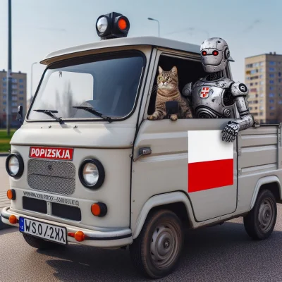 Monochrome_Man - Poprosiłem #ai o wygenerowanie: typowy polski samochód, prowadzony p...