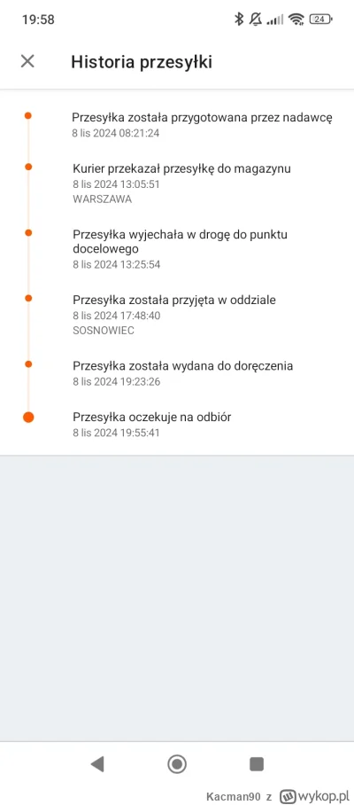 Kacman90 - #allegroone #allegro #onebox 

Kurła jak?? Zamówione wczoraj o 18:22.