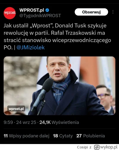 Cosipi - Rafałek pachołek Globalistów i Eurokratów się nie sprawdził więc trzeba się ...