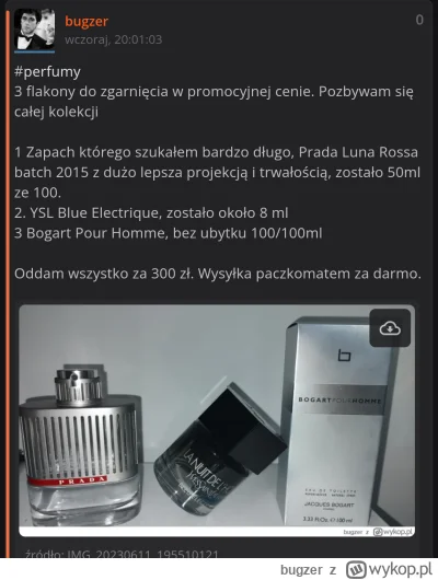 bugzer - #perfumy 
Niech stracę, oddam wszystko z 250 zł czyli w cenie samej Prady...