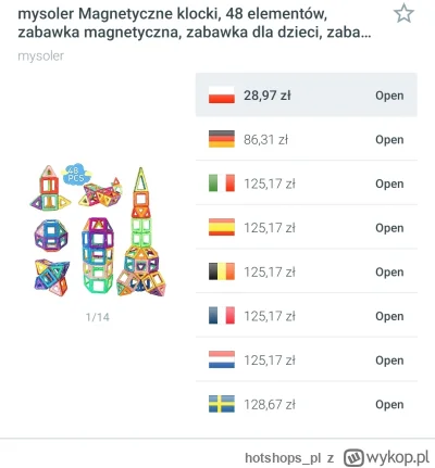 hotshops_pl - Magnetyczne klocki, 48 elementów, zabawka magnetyczna, zabawka dla dzie...