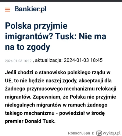 Robson86pn - Nieprzyjmowanie imigrantów już nieaktualne? 
Teraz Tusk będzie negocjowa...