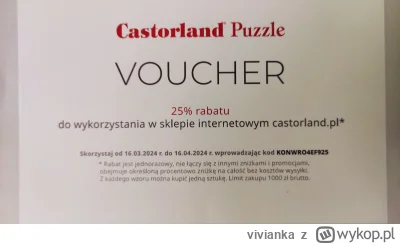 vivianka - Kod zniżkowy na zakup #puzzle #rozdajo
Jak użyjesz, daj znać.