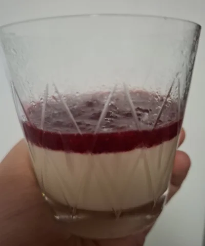 JuzefCynamon - #f1 #formulacynamon panna cotta z sosem żurawinowym. Kolory i szklanka...