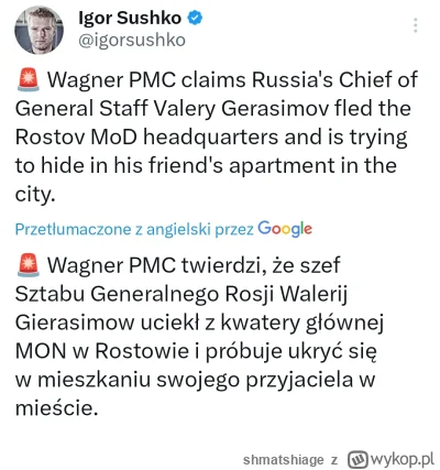 shmatshiage - Pewnie ploteczka wypuszczona żeby zdyskredytować Gerasimova. 

https://...