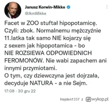 H.....7 - Uwaga skandal w prawicowej parti! Janusz Korwin Mikke chce gwałcić dzieci o...