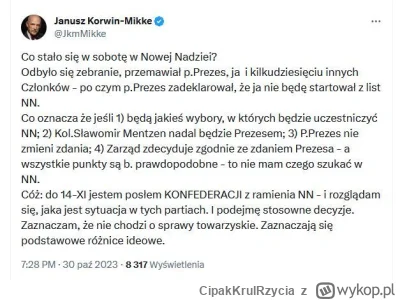 CipakKrulRzycia - #korwin #polityka #bekazkonfederacji #konfederacja #mentzen #wybory