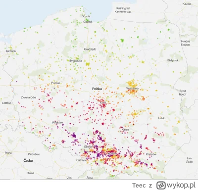 Teec - Polska A i Polska B
#Mapy #polska #smog