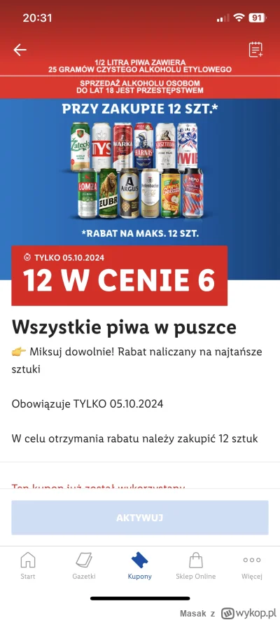 Masak - Czytając regulamin który wrzucę w opisie, według was mogę nabyć 24 piwa max z...