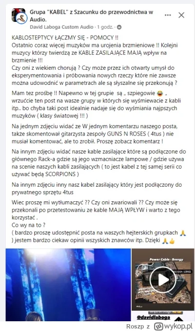 Roszp - Uwaga kablosceptycy!
Ogłaszam hejterską naradę!

Na co chorują muzycy, którzy...