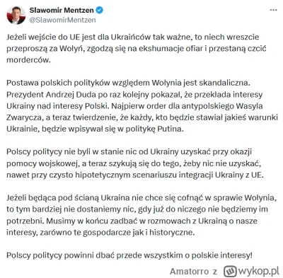 Amatorro - Cieszy, że Słabek Mentzen mocno wspiera Radosława Sikorskiego w ostatnich ...