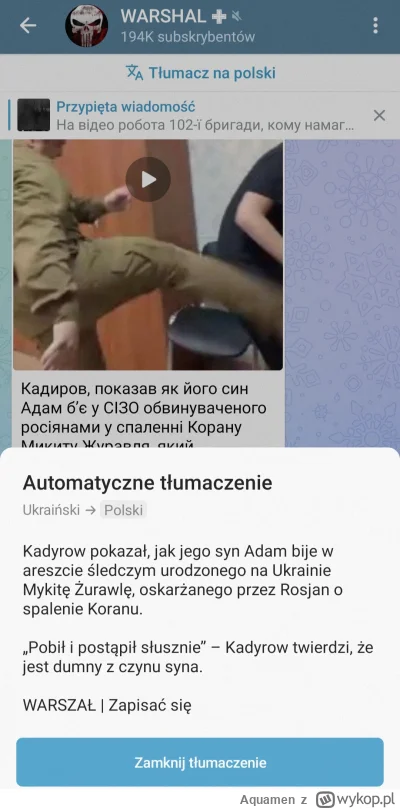 Aquamen - Ukraińcy nie mogą się zdecydować czy stary Kadyrow nie żyje, jest w śpiączc...