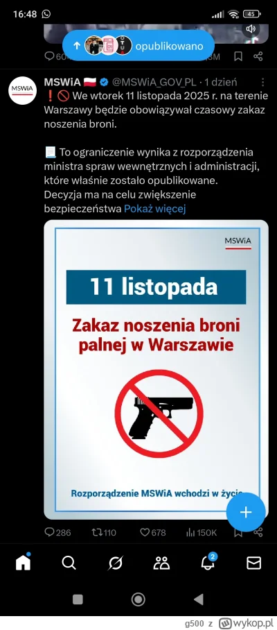 g500 - #polska #zakaz #bron #bronpalna 
Ej słuchajcie ! Musimy zostawić wszystkie kla...