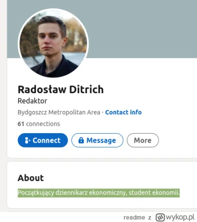 readme - To nie zawodowy ekonomista, ale student ekonomii i początkujący dziennikarz.