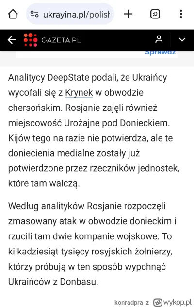 konradpra - Według analityków Rosjanie rozpoczęli zmasowany atak w obwodzie donieckim...