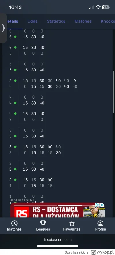 Szychasekk - #tenis POV: wymaksowales postaci serwis, ale zapomniałeś o returnie