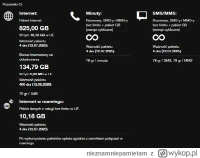 nieznamniepamietam - @essos: zmienili 1000GB/rok na no limit rozmów, sms 800GB/mc prz...