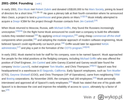 Vein - >SpaceX istniał przed Muskiem, Musk go jedynie kupił.

@Krolik: I jakież to os...