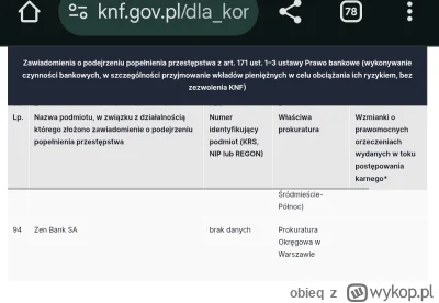 obieq - @Matpiotr: wiszą za to na KNF ale na sam fintech nie narzekam. Problem tylko ...