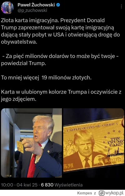 Kempes - #polityka #trump #heheszki #usa #bekazpisu 

Nie, to nie jest żart 1 kwietni...