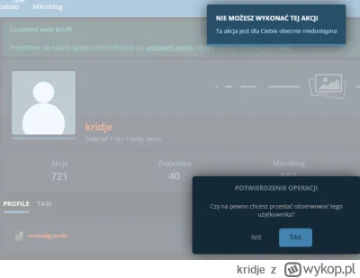 kridje - @michalgrande: bede Cie teraz obserwowac do USRANEJ SMIERCI. Mojej lub Twoje...