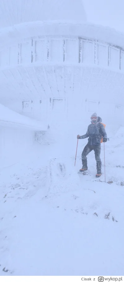 Cisak - Pozdrawiam z dzisiejszej wyprawy na Śnieżkę 
Wiatr w ok. 80 km/h 
Temperatura...