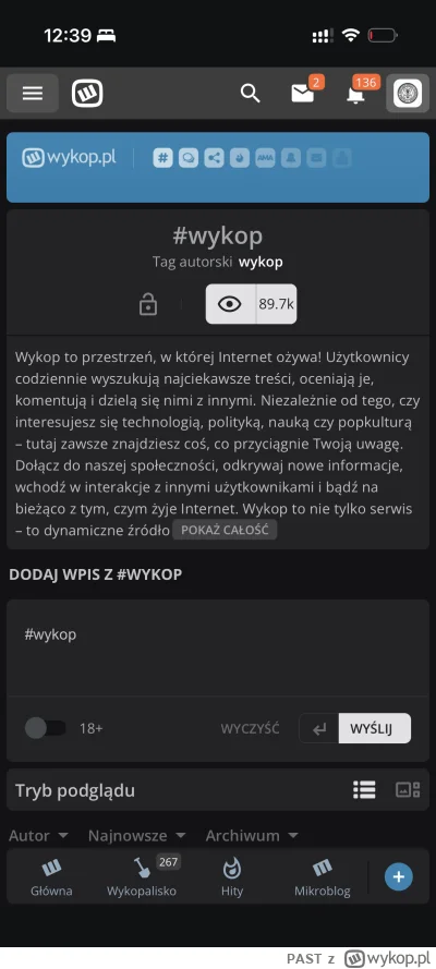 PAST - #wykop na #ios to jest porażka. Cofanie resetuje aktualnie przewijaną stronę, ...