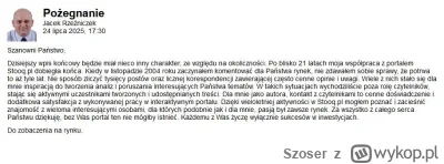 Szoser - To już drugie pożegnanie komentatora ze Stooqa w mojej inwestorskiej karierz...