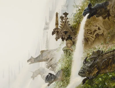 GARN - #sztuka #art #ilustracja autor: John Howe | Rainstorm | From the book "Cathedr...