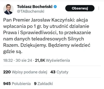 wolny_kot - Jaryca wkurzona i agresywna. Grozi. Widać, że te wpłaty po 1gr ich bolą.
...