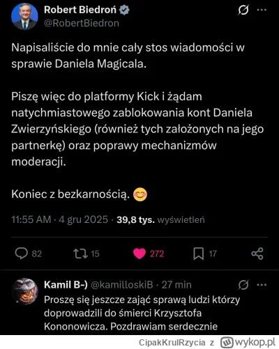 CipakKrulRzycia - #danielmagical #kononowicz #polityka
Robi się ciekawie #patostreamy