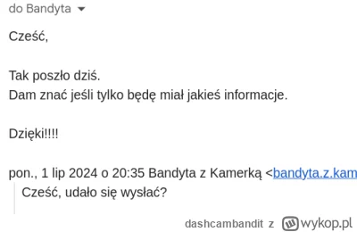 dashcambandit - Zgłoszenie na Łukasza zostało wysłane razem z wizerunkiem i kopią dow...