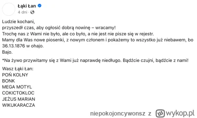 niepokojoncywonsz - #lakilan 

Halo halo, Łąki Łoniaki wracaja bez Papro, a z nowym c...