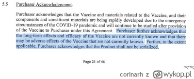 corinarh - >Purchaser further acknowledges that the long-term effects and efficacy of...
