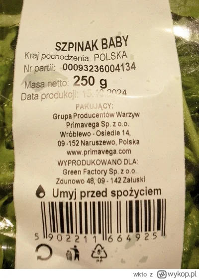wkto - #listaproduktow
#szpinakswiezy baby (młody) #biedronka
aktualny producent: taj...