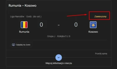 Bunch - O co chodzi z meczem Rumunia-Kosowo, czemu zawieszony? Jak wchodzę na statyst...