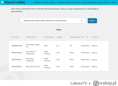 LukaszTV - Ciekawostka
Na stronie węgierskiego operatora systemu kaucyjnego można spr...
